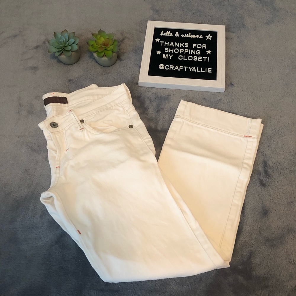 James Jeans “Cooper” Crops in “Santorini White”